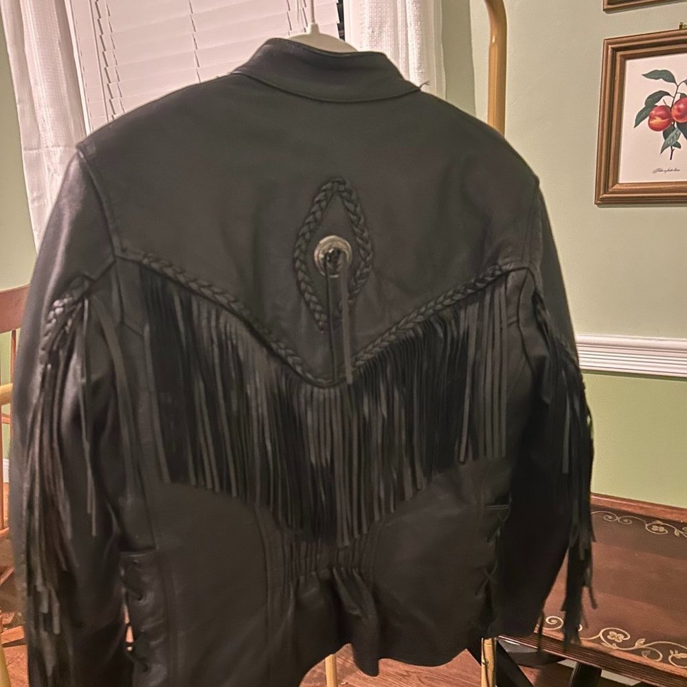 Hot Leathers Leather Fringe Jacket